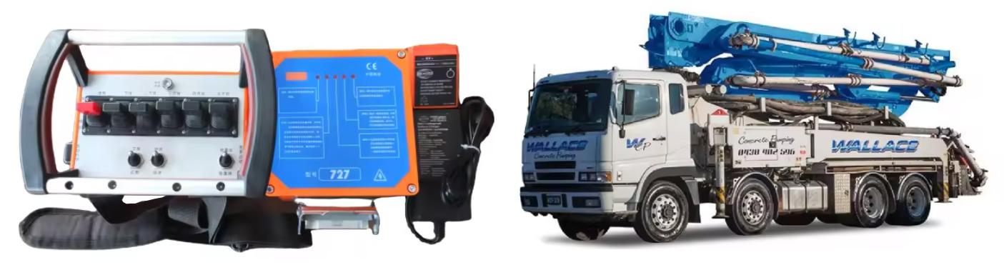 Remote Controls for concrete pump trucks.